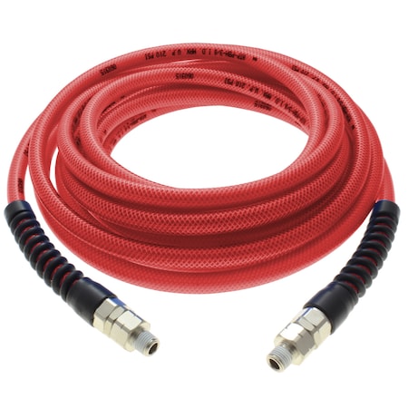 Hose, Armor-Air, Reinforced PU, 1/2 ID X 50', 1/2 MPT, Red